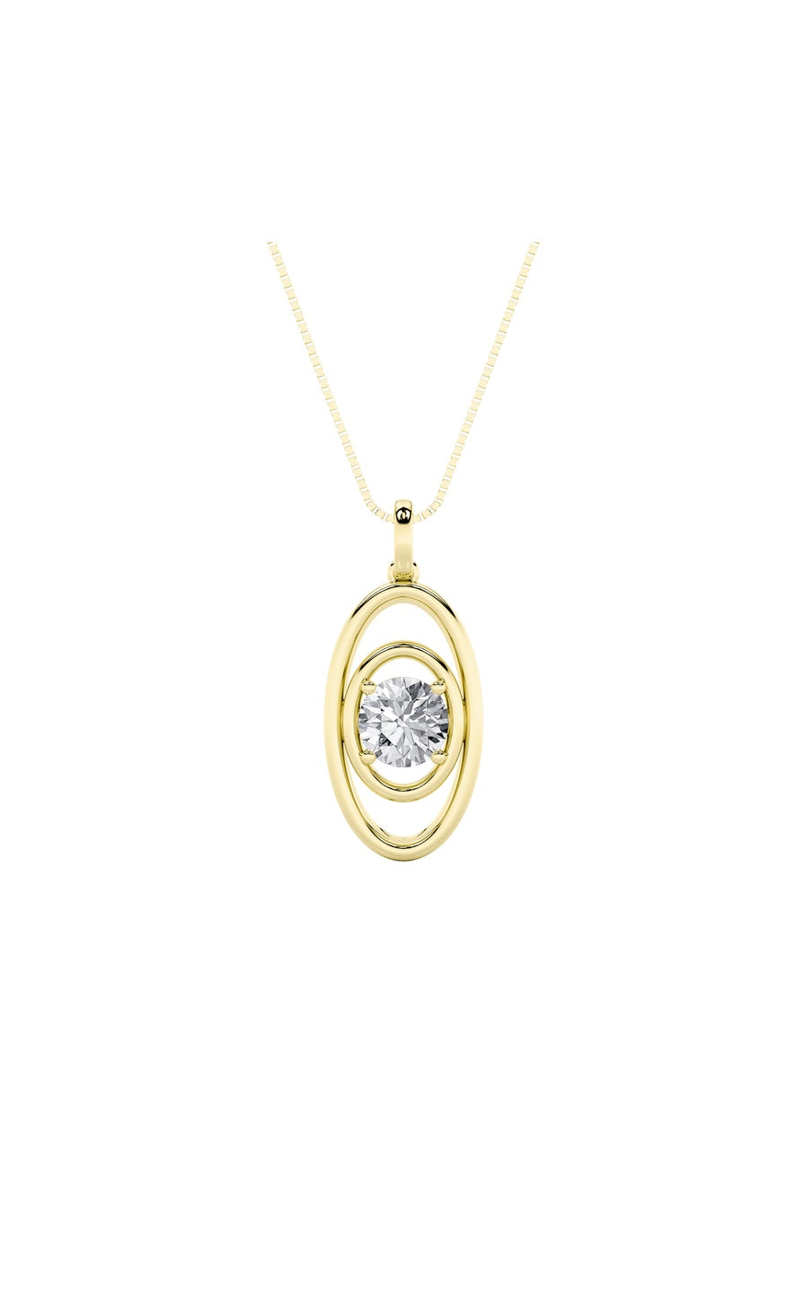 1Cttw Round Shaped Lab Grown Diamond (F/VS) Concentric Fancy Pendant in 14K Gold