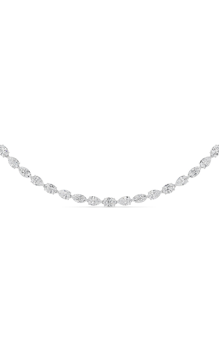 25Cttw Mix Shaped Lab Grown Diamond (F/VS ) TennisNecklace in 14K Gold