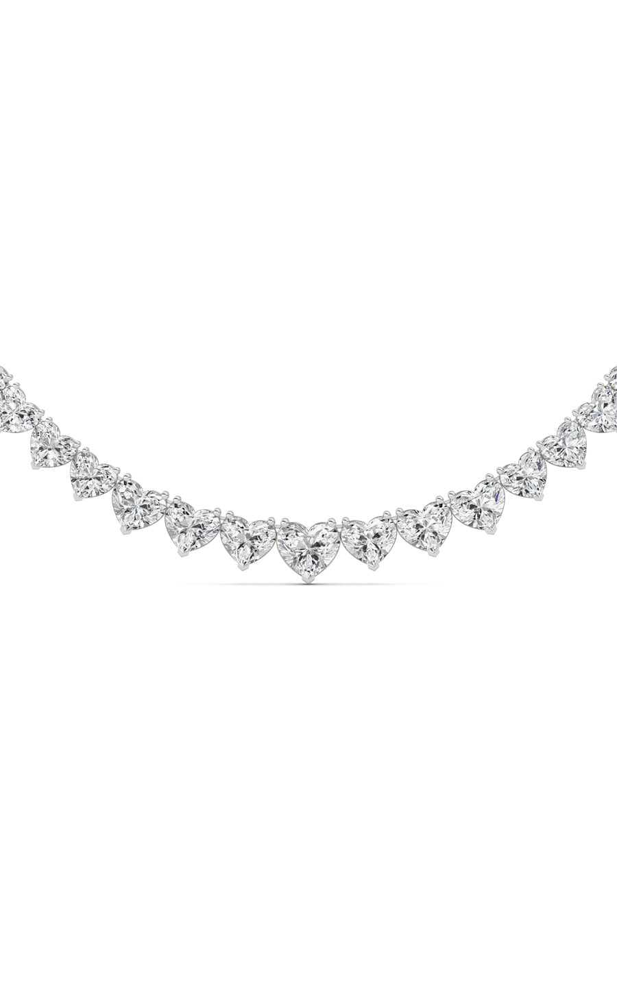 65Cttw Heart Shaped Lab Grown Diamond (F/VS ) Tennis Necklace in 14K Gold