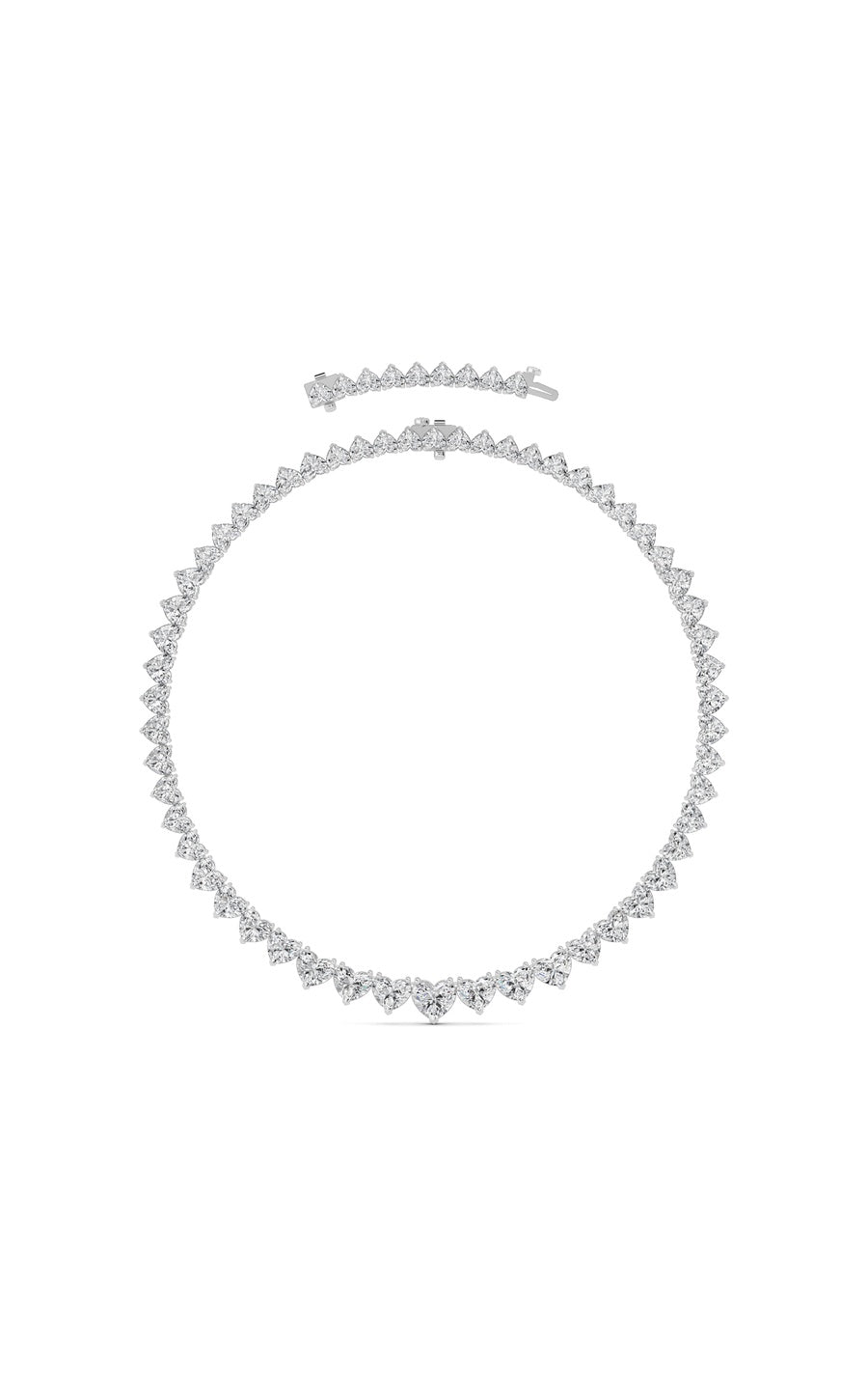65Cttw Heart Shaped Lab Grown Diamond (F/VS ) Tennis Necklace in 14K Gold