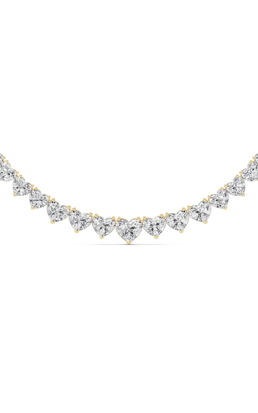 65Cttw Heart Shaped Lab Grown Diamond (F/VS ) Tennis Necklace in 14K Gold