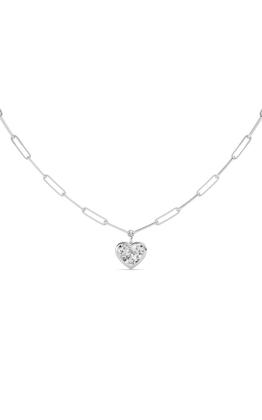 4Cttw Heart Shape Lab Grown Diamond (F/VS ) Necklace in 14K Gold