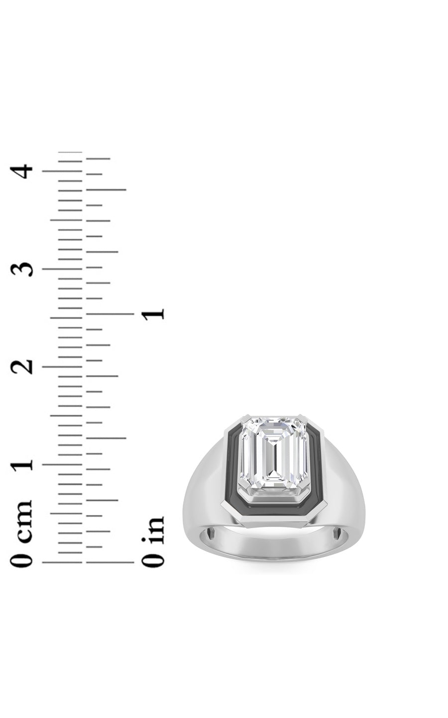 3Cttw Emerald Shaped Lab Grown Diamond (F/VS) MensRing in 14K Gold