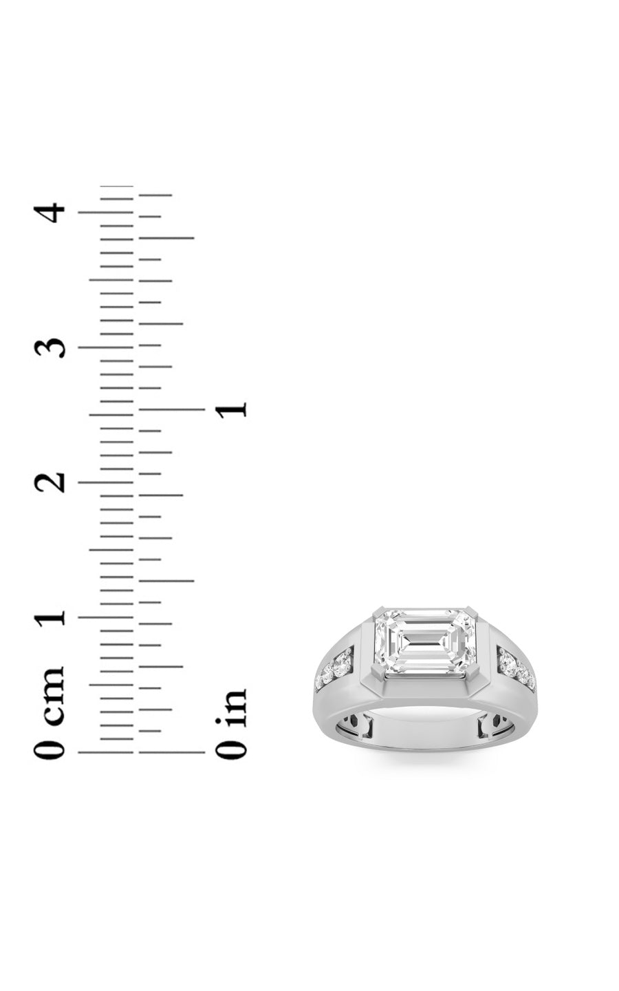 3.25CTW Emerald Shaped Lab Grown Diamond (F/VS) Ring in 14K Gold