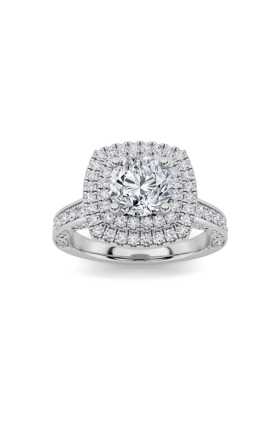 1.75Cttw Round Shaped Lab Grown Diamond (F/VS) Engagement Ring in 14K Gold