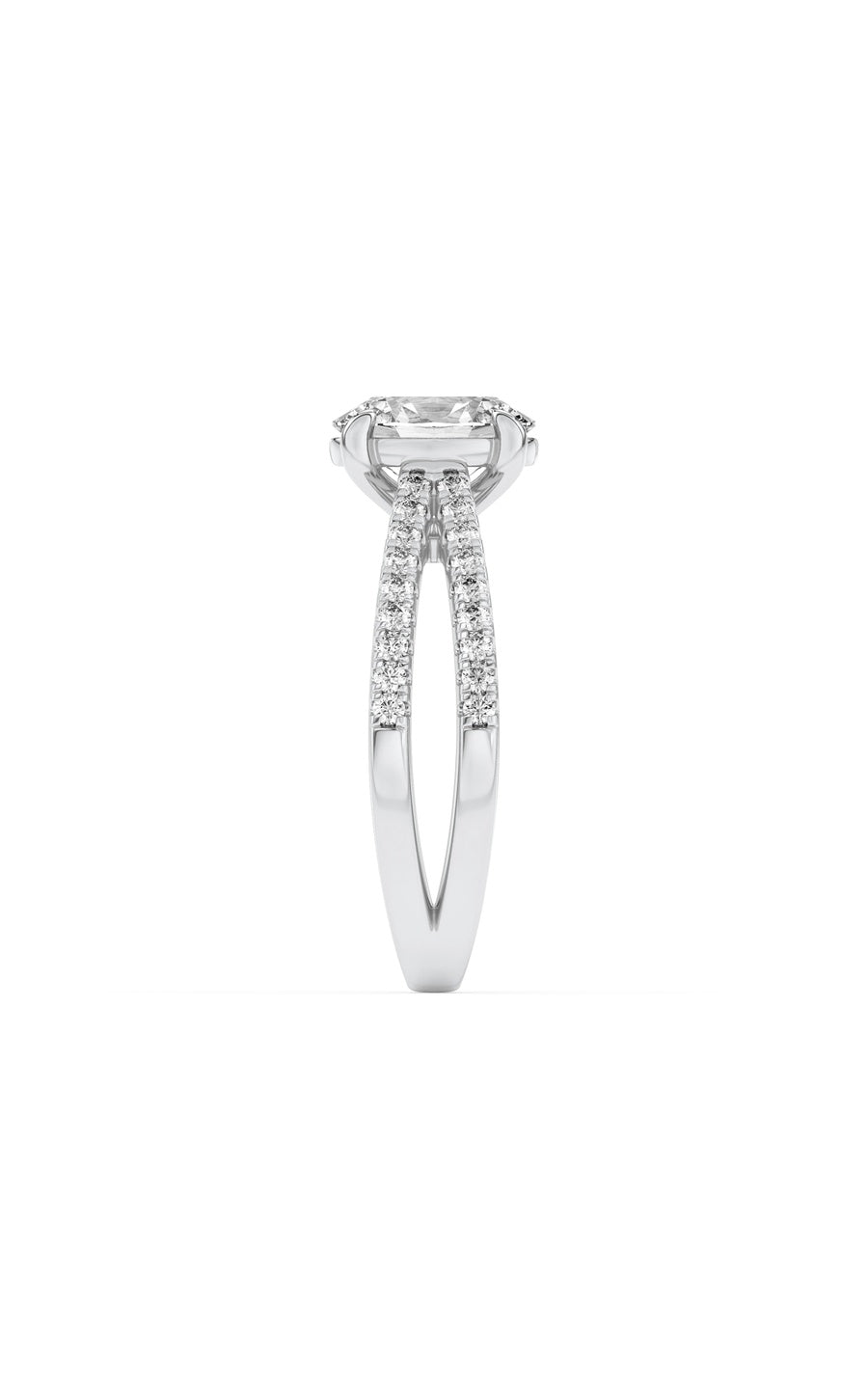 2Cttw Oval Shaped Lab Grown Diamond (F/VS) Cross Shank Accented Engagement Ring in 14K Gold