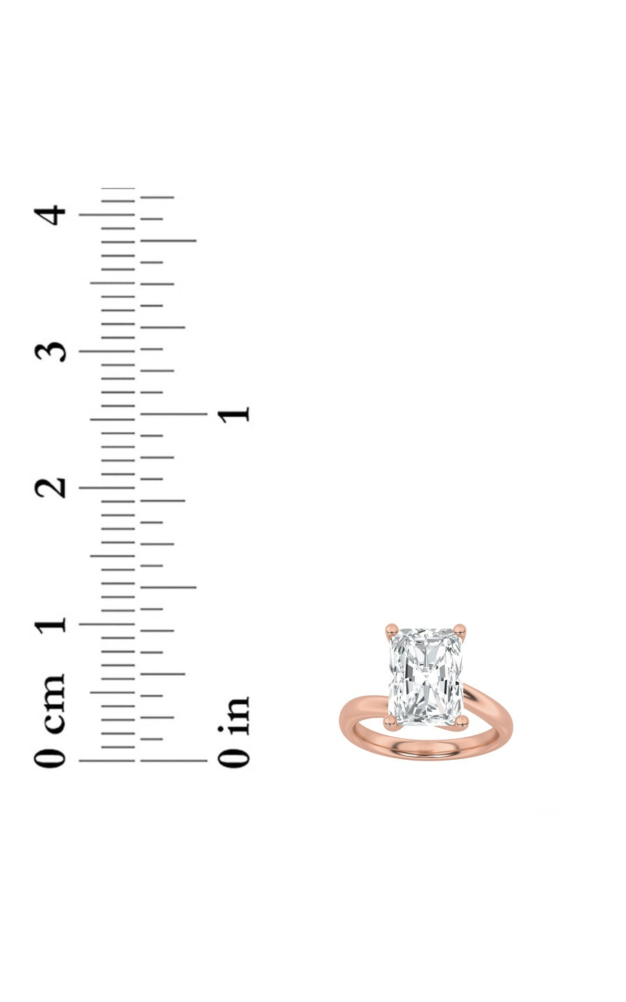 1Cttw Radiant Shaped Lab Grown Diamond (F/VS) Bypass Shank Engagement Ring in 14K Gold