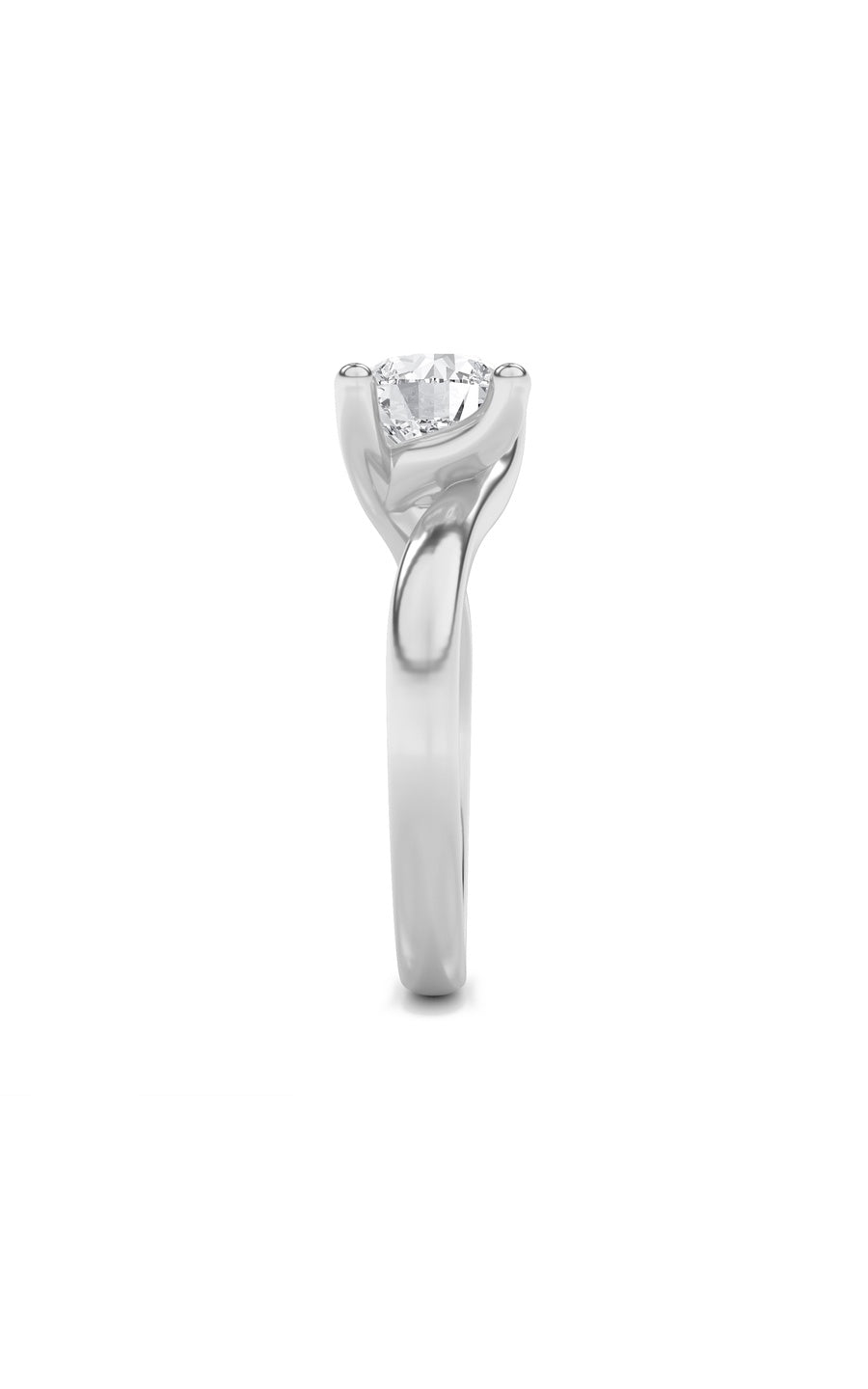 1Cttw Round Shaped Lab Grown Diamond (F/VS) BypassShank Engagement Ring in 14K Gold
