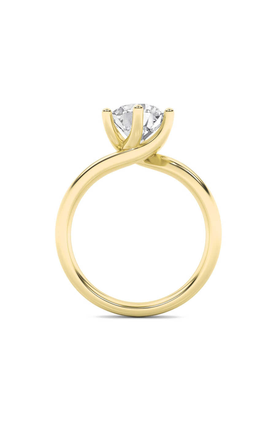 2Cttw Round Shaped Lab Grown Diamond (F/VS) BypassShank Engagement Ring in 14K Gold