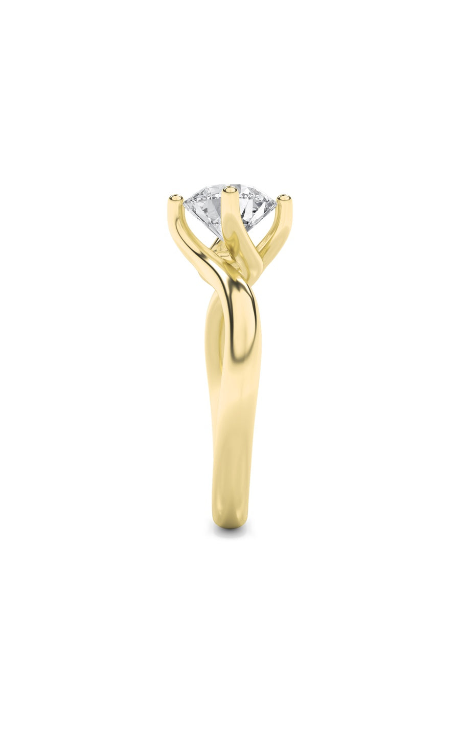 2Cttw Round Shaped Lab Grown Diamond (F/VS) BypassShank Engagement Ring in 14K Gold