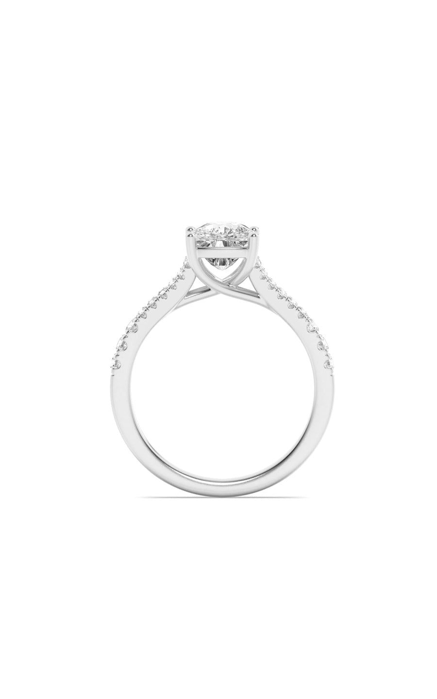 2.25Cttw Elongated Cushion Shaped Lab Grown Diamond (F/VS) Split Shank Accented Enagagement Ring in14K Gold