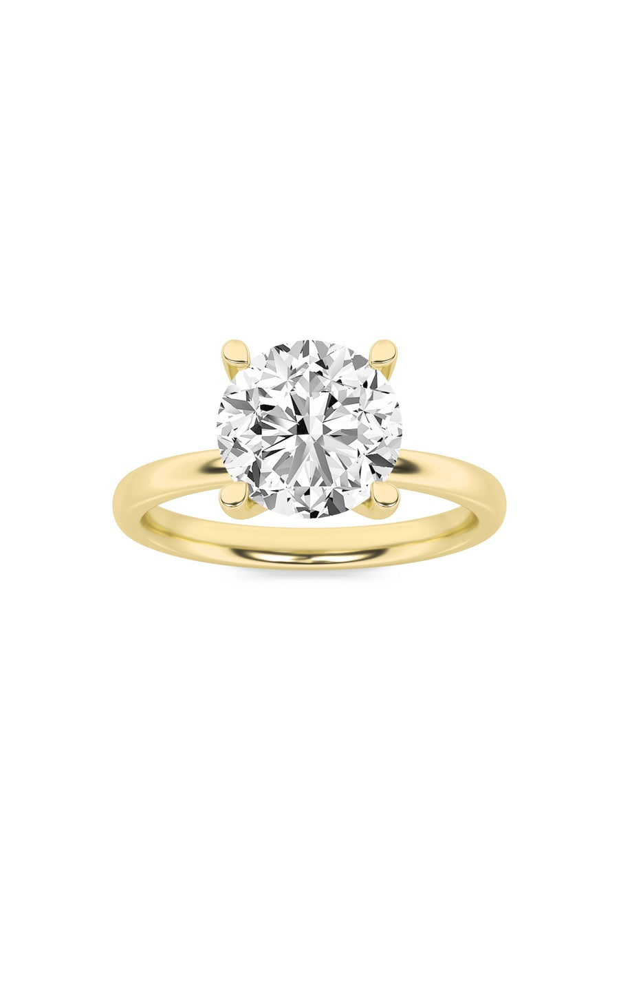 2Cttw Round Shaped Lab Grown Diamond (F/VS) HiddenHalo Petite Shank Ring in 14K Gold
