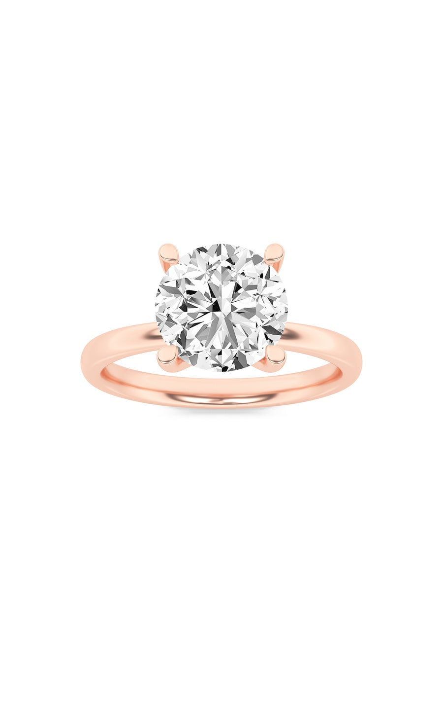 2Cttw Round Shaped Lab Grown Diamond (F/VS) HiddenHalo Petite Shank Ring in 14K Gold