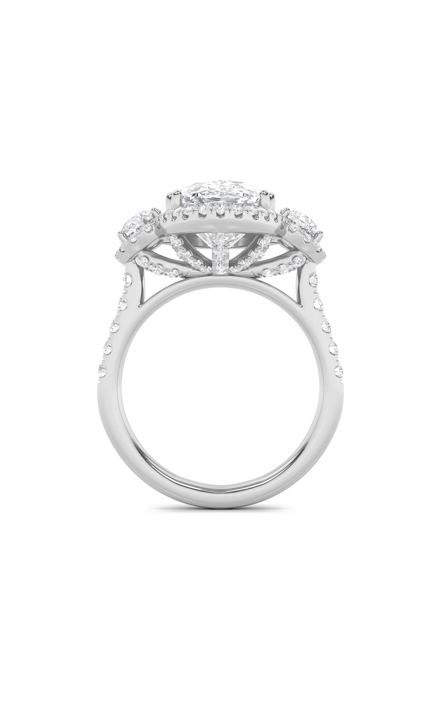 7.5Cttw Oval Shaped Lab Grown Diamond (F/VS) BoldStatement Accented Ring in 14K Gold