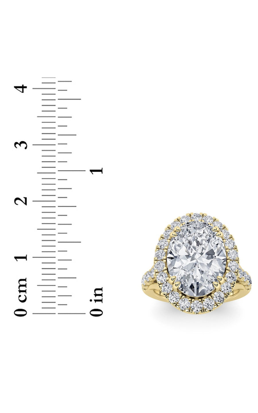 6Cttw Oval Shaped Lab Grown Diamond (G/VS) Bold Accented Engagement Ring in 14K Gold
