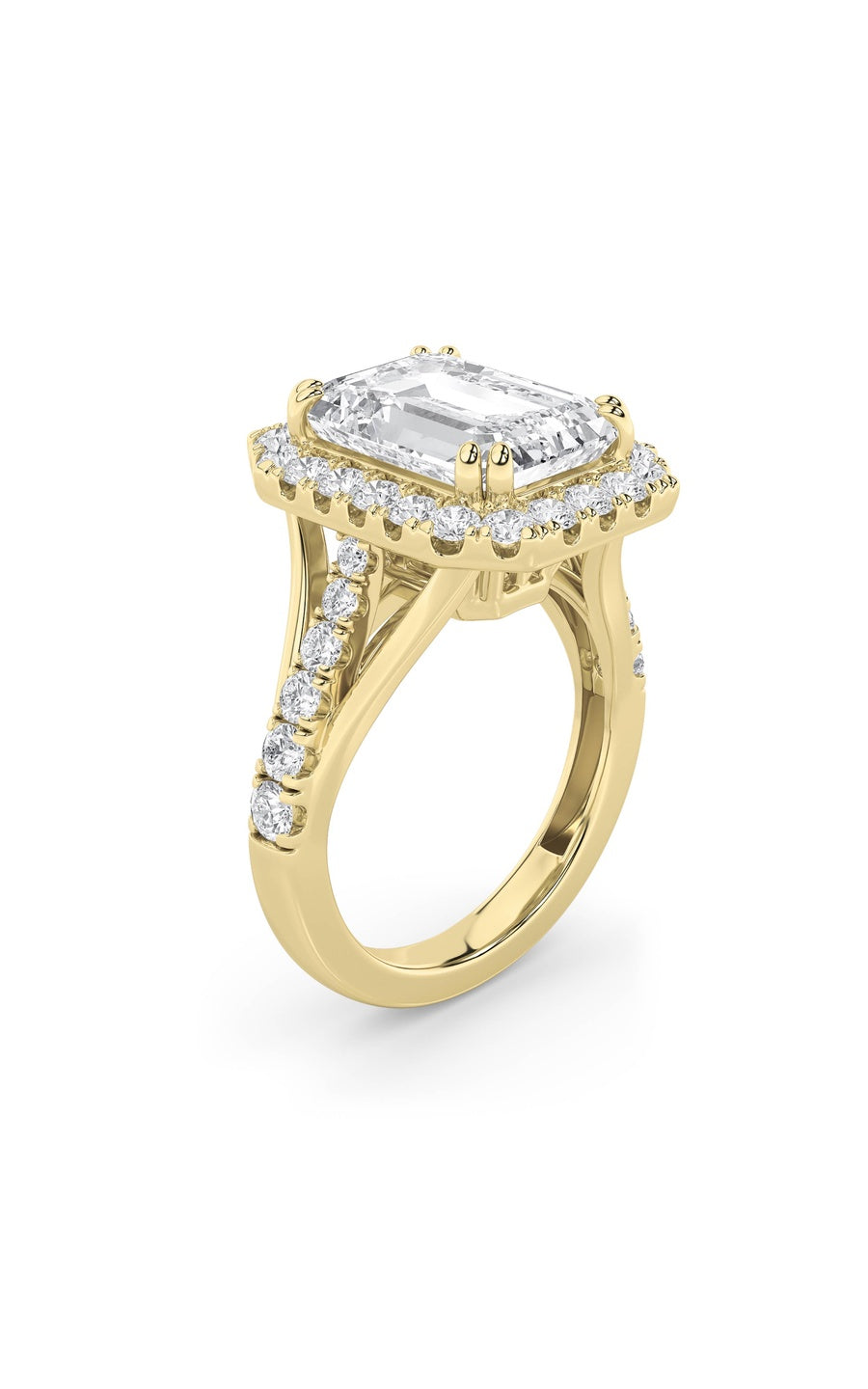 6Cttw Radiant Shaped Lab Grown Diamond (G/VS) BoldAccented Engagement Ring in 14K Gold