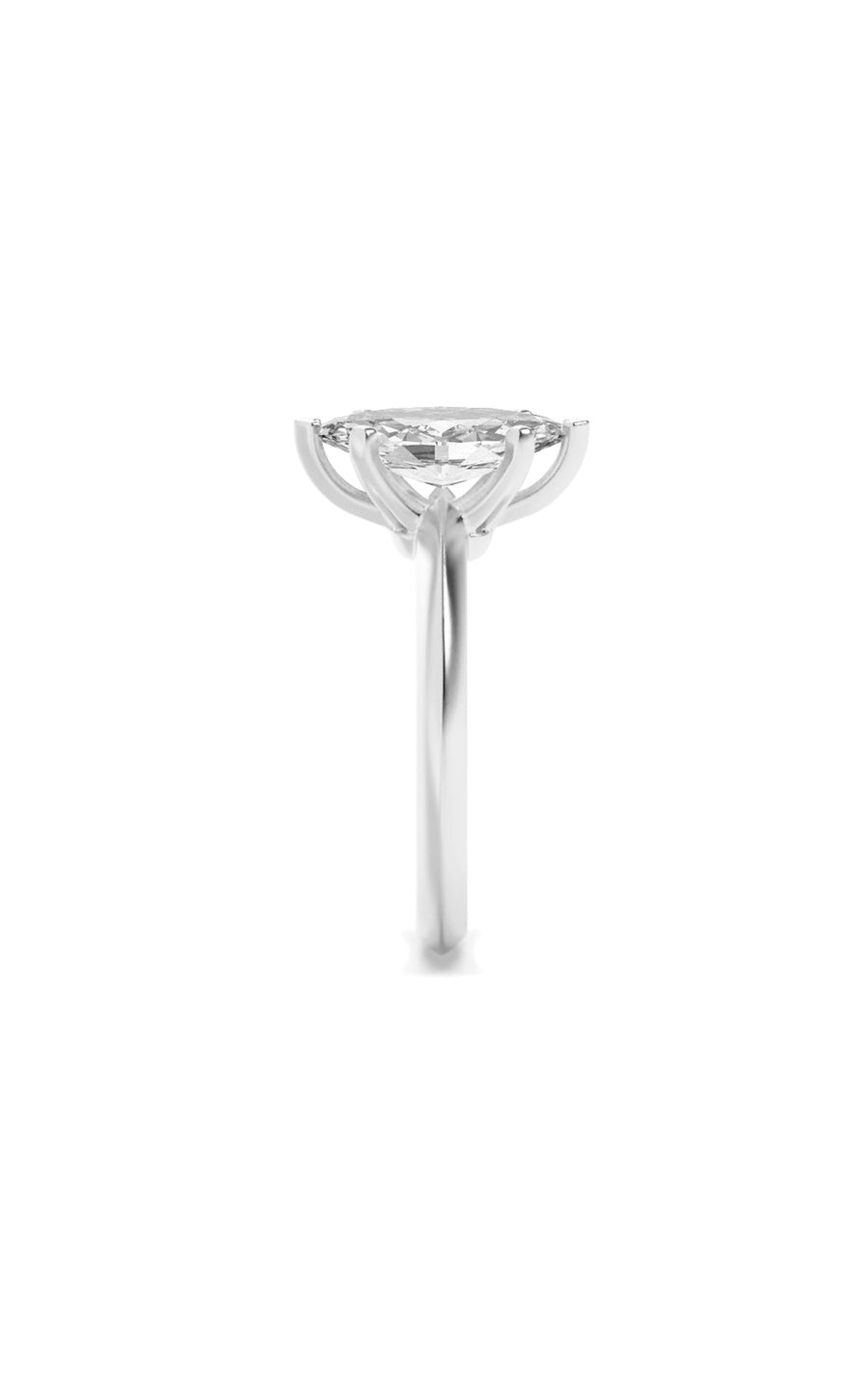 1.5Cttw Marquise Shaped Lab Grown Diamond (F/VS) Knife Edge Shank Solitaire Engagement Ring in 14K Gold