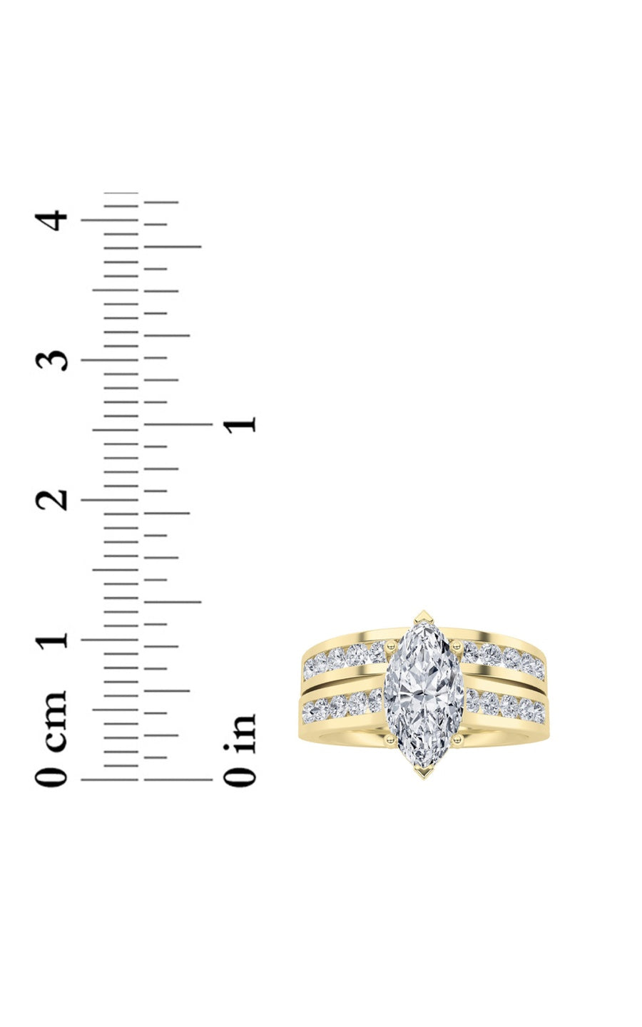 2Cttw Marquise Shaped Lab Grown Diamond (F/VS) Channel Set Bridal Engagement Ring in 14K Gold