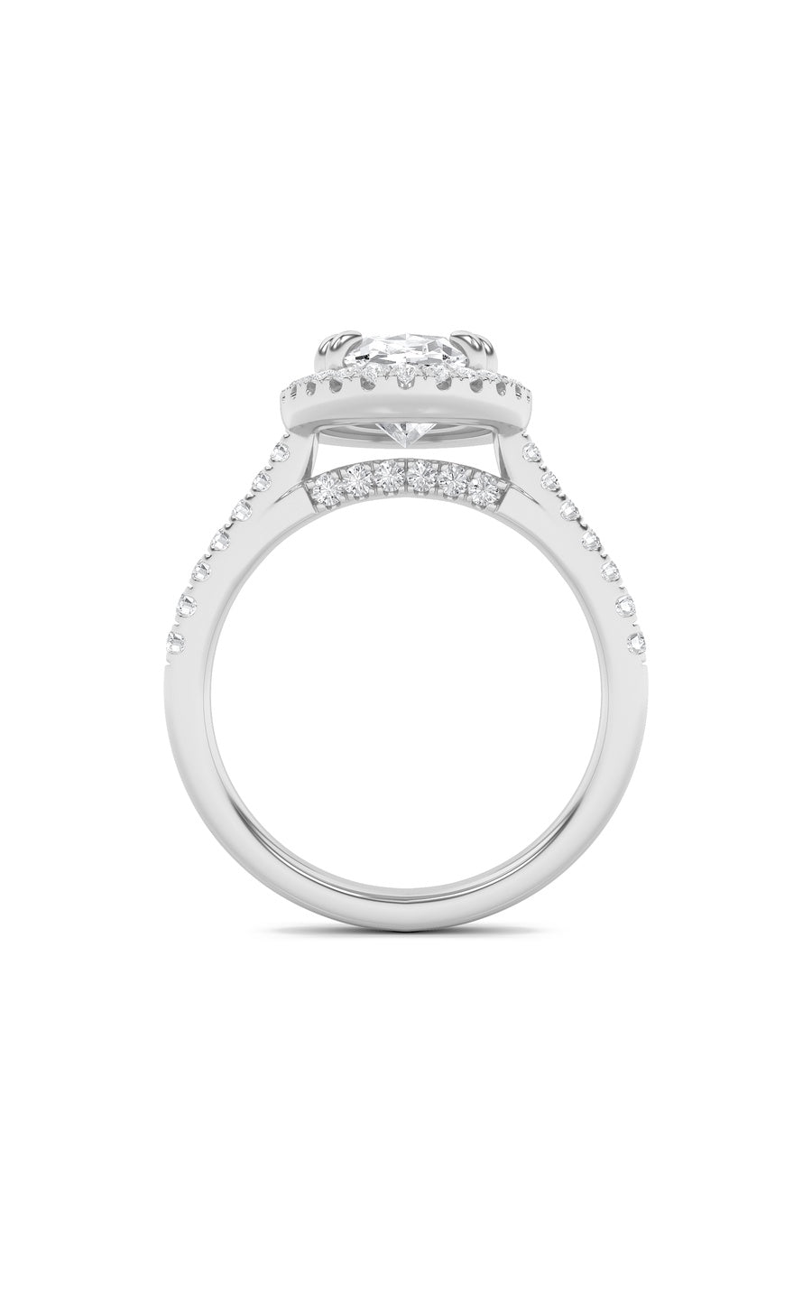 2.5Cttw Oval Shaped Lab Grown Diamond (F/VS) Classic Halo Accented Engagement Ring in 14K Gold
