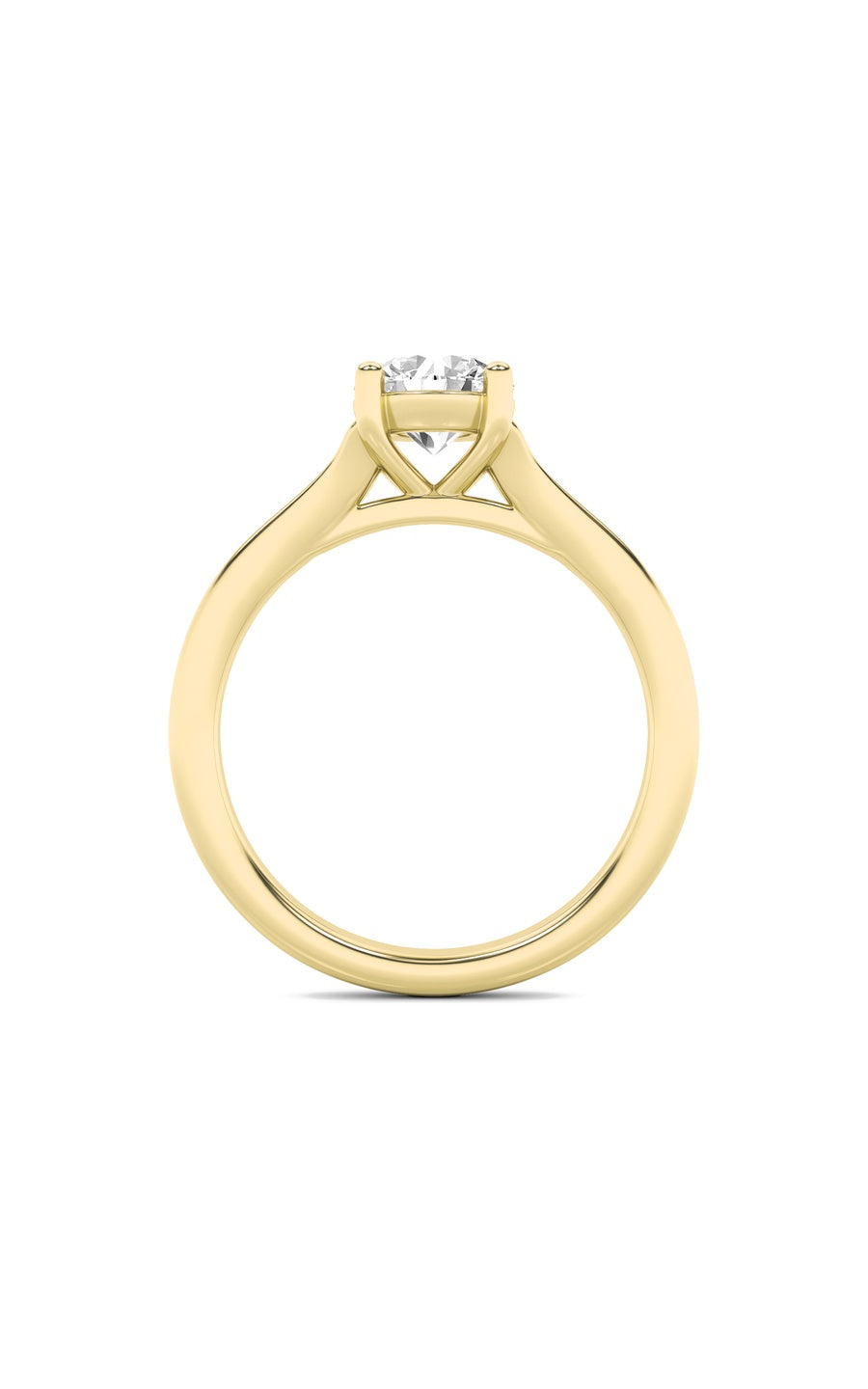 2Cttw Round Shaped Lab Grown Diamond (F/VS) SplitShank Solitaire Engagement Ring in 14K Gold