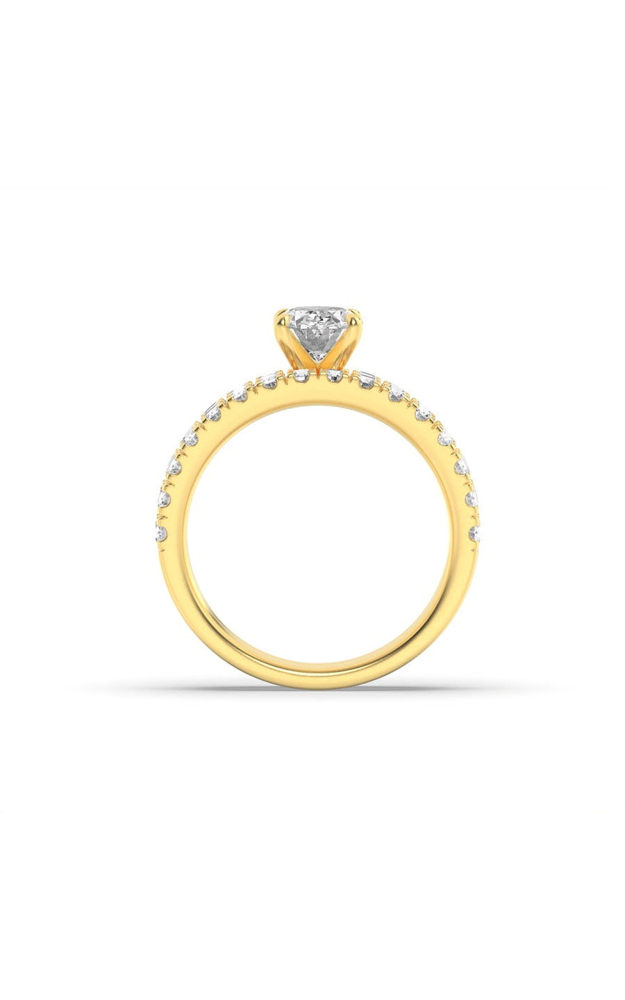 2CTW Oval Shaped Lab Grown Diamond (F/VS) Classic Accented  Set With Band and Engagement Ring in 14K Gold