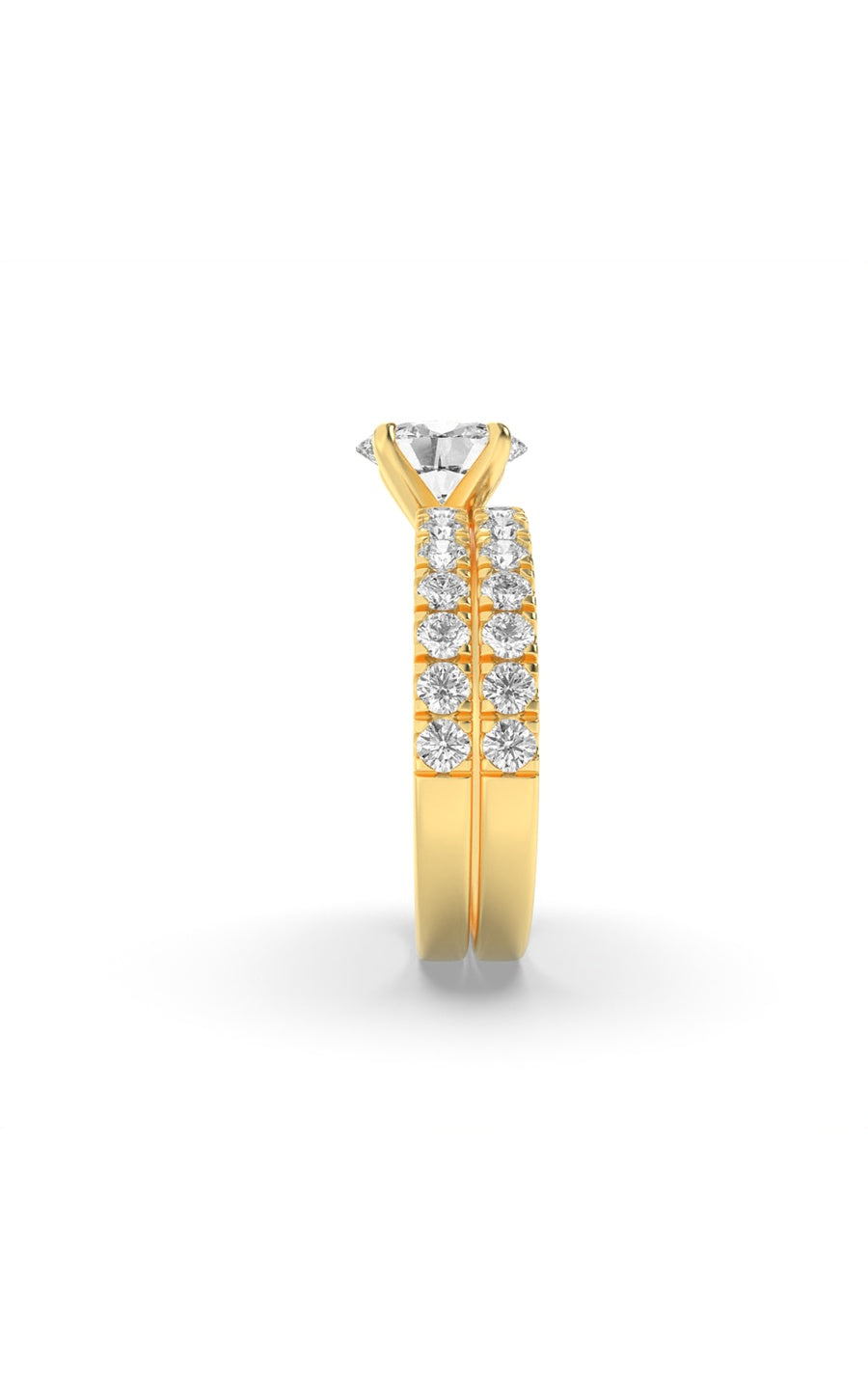 2CTW Oval Shaped Lab Grown Diamond (F/VS) Classic Accented  Set With Band and Engagement Ring in 14K Gold