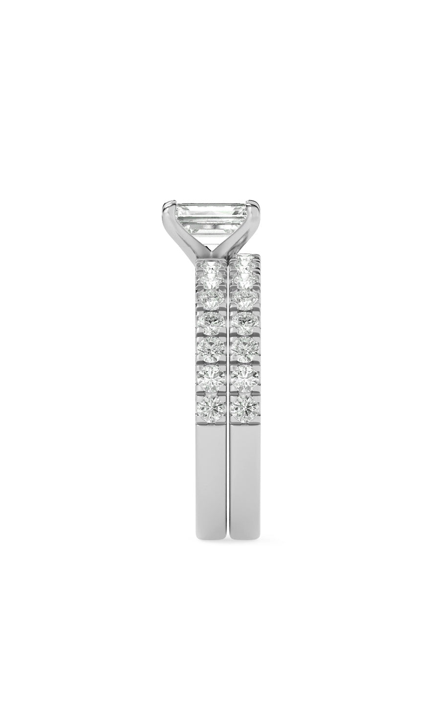 2Cttw Radiant Shaped Lab Grown Diamond (F/VS) Classic Accented Set With Band and Engagement Ring in14K Gold