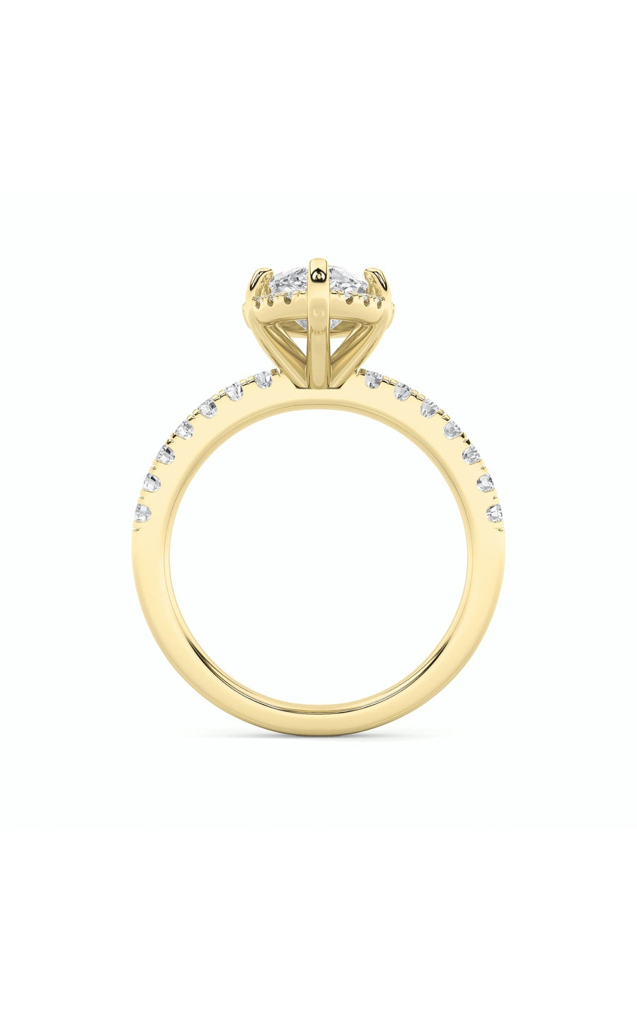 2Cttw Marquise Shaped Lab Grown Diamond (F/VS) Halo Accented Engagement Ring in 14K Gold
