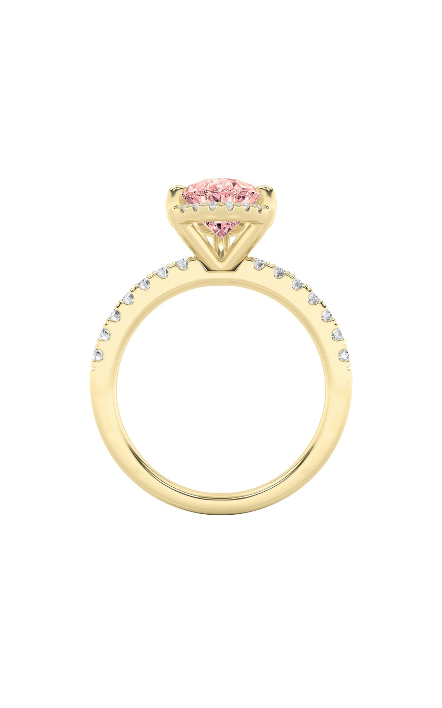 2Cttw Pear Shaped Lab Grown Diamond (F/VS) Halo Accented Engagement Ring in 14K Gold