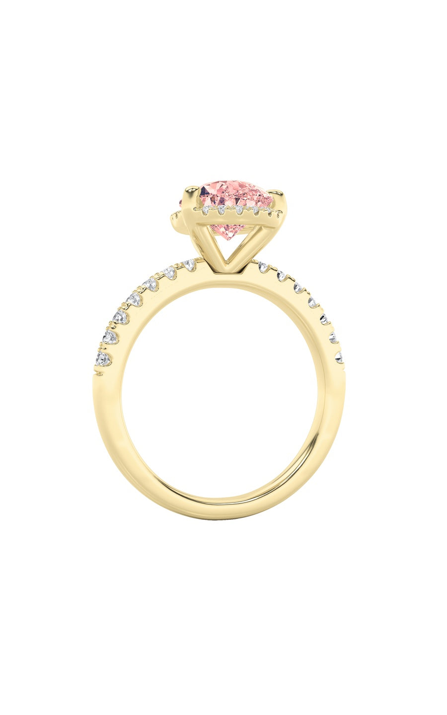 2Cttw Pear Shaped Lab Grown Diamond (F/VS) Halo Accented Engagement Ring in 14K Gold