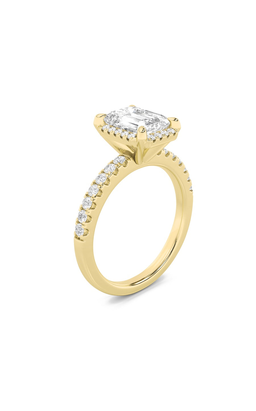 2Cttw Radiant Shaped Lab Grown Diamond (F/VS) HaloAccented Engagement Ring in 14K Gold