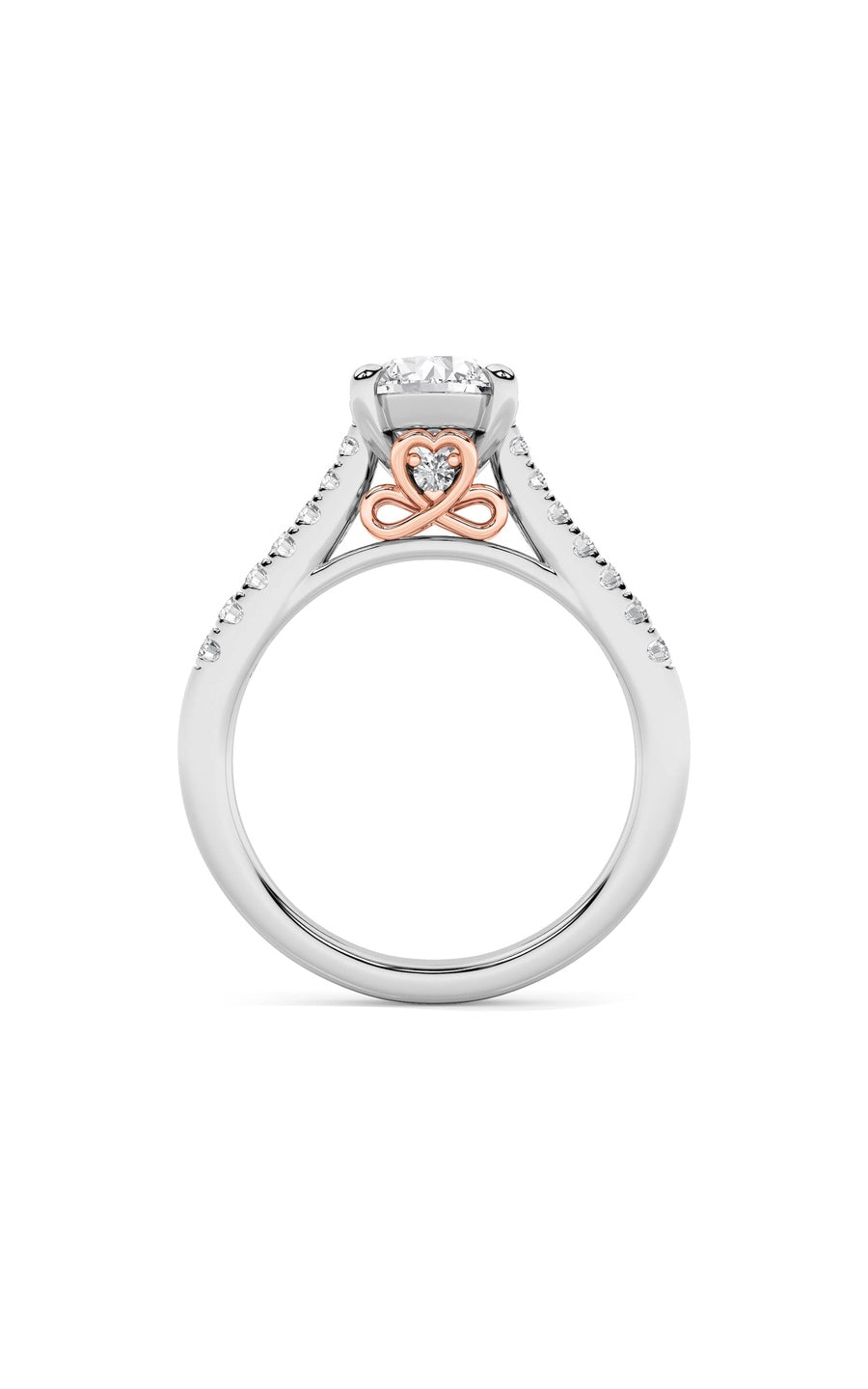 2.5Cttw Round Shaped Lab Grown Diamond (F/VS) Petite Shank Accented Engagement Ring in 14K Gold