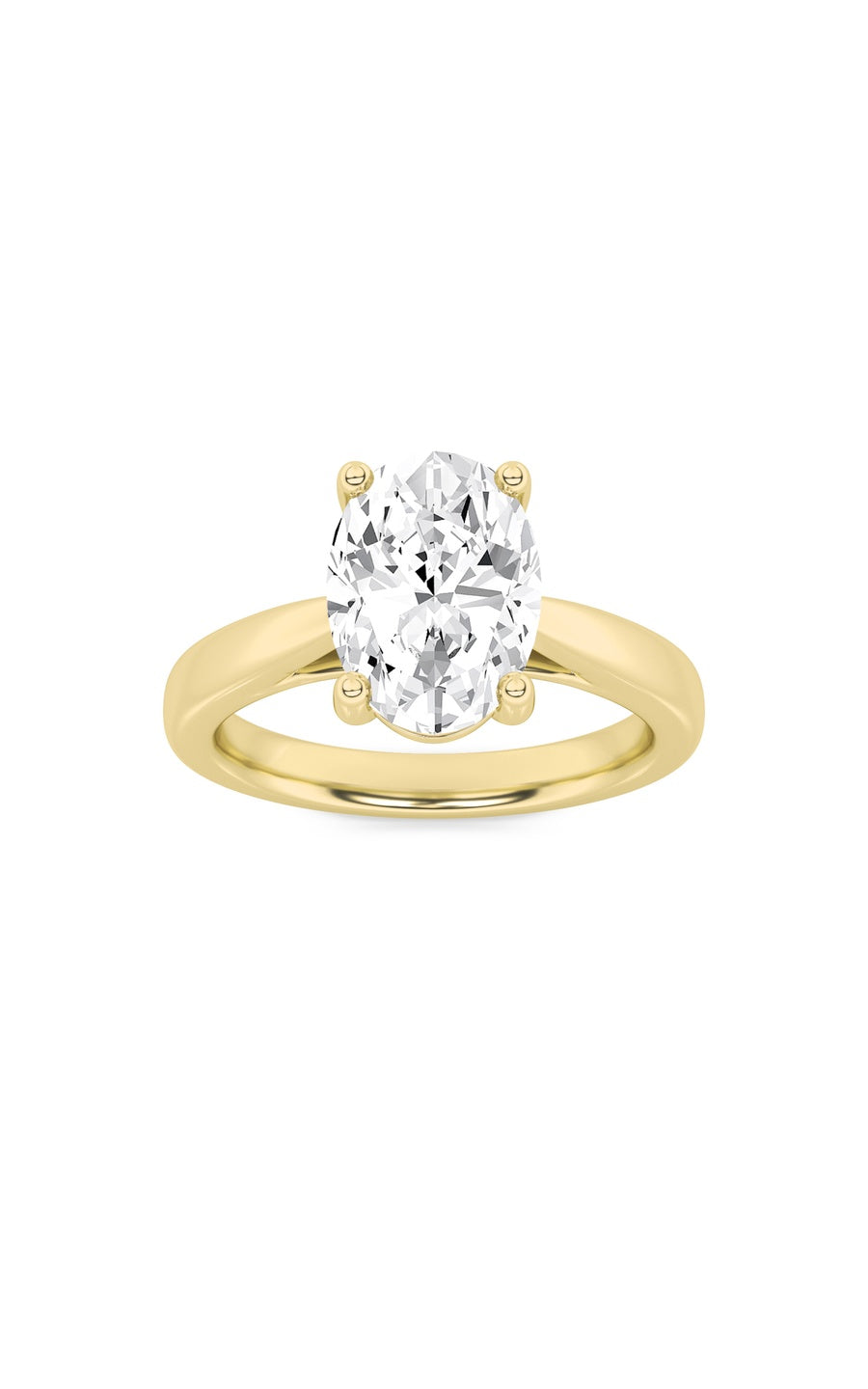 2Cttw Oval Shaped Lab Grown Diamond (F/VS) ClassicShank Solitaire Engagement Ring in 14K Gold