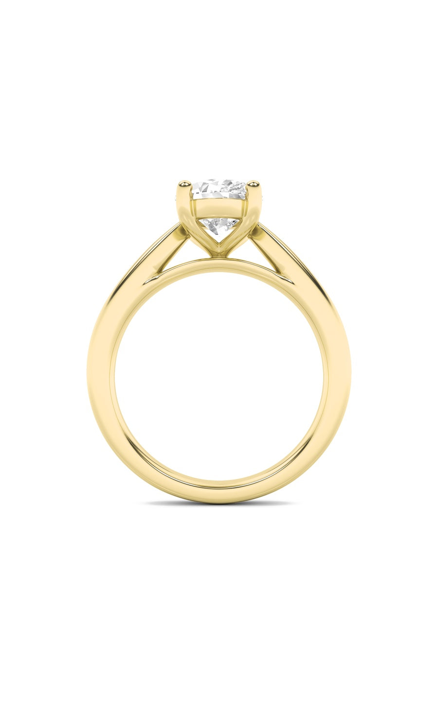 2Cttw Oval Shaped Lab Grown Diamond (F/VS) ClassicShank Solitaire Engagement Ring in 14K Gold