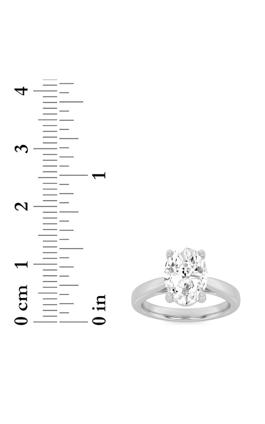 5Cttw Oval Shaped Lab Grown Diamond (F/VS) Classic Shank Solitaire Engagement Ring in 14K Gold