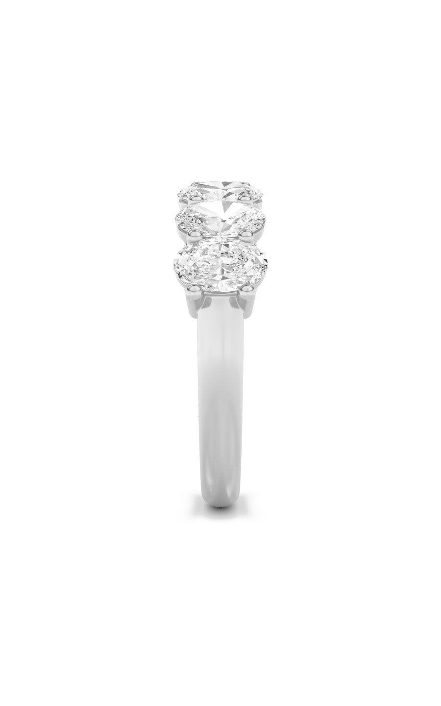 2Cttw Oval Shaped Lab Grown Diamond (F/VS) Seven Stone Band Ring in 14K Gold