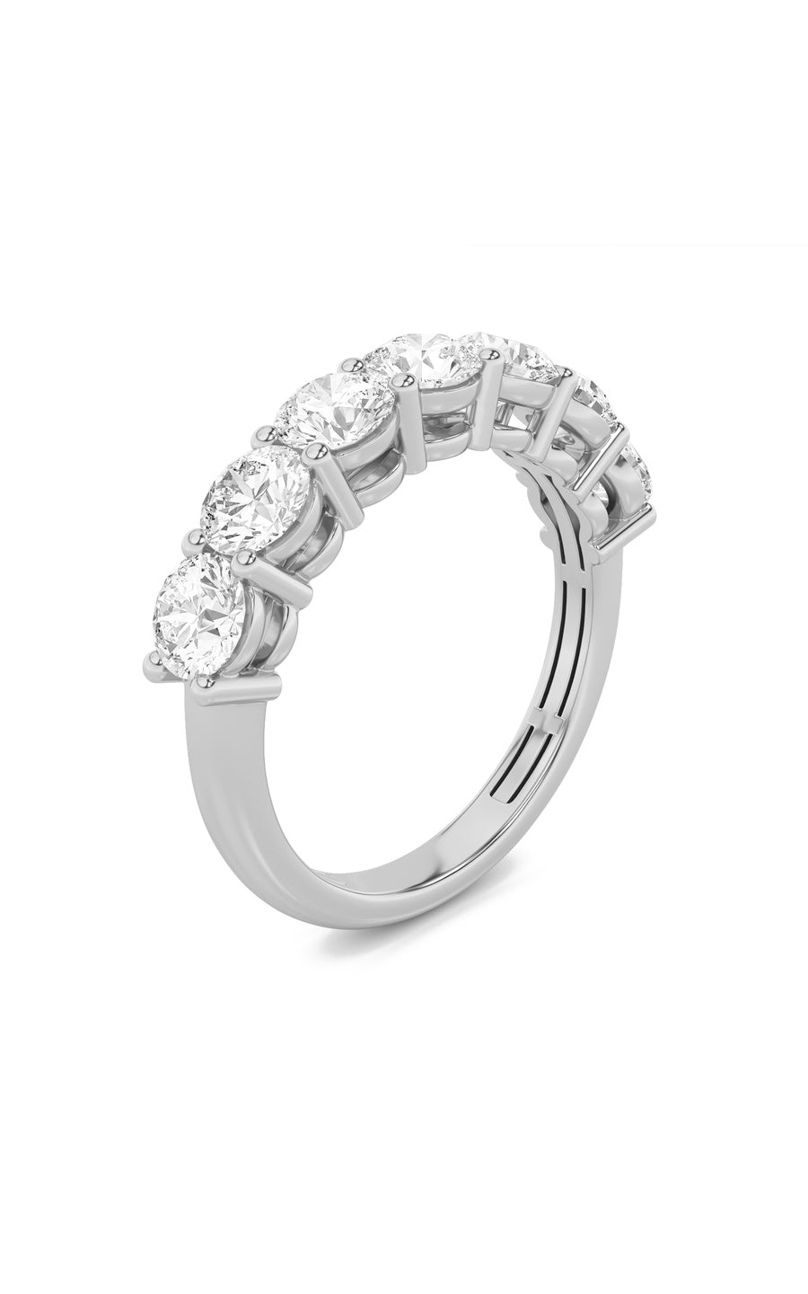 2Cttw Round Shaped Lab Grown Diamond (F/VS) SevenStone Band Ring in 14K Gold