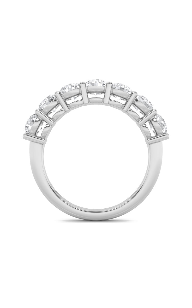 3CTW Round Shaped Lab Grown Diamond (F/VS) Seven Stone Band Ring in 14K Gold