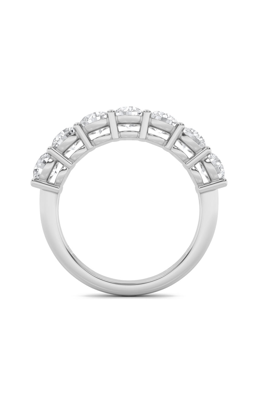 3Cttw Round Shaped Lab Grown Diamond (F/VS) SevenStone Band Ring in 14K Gold