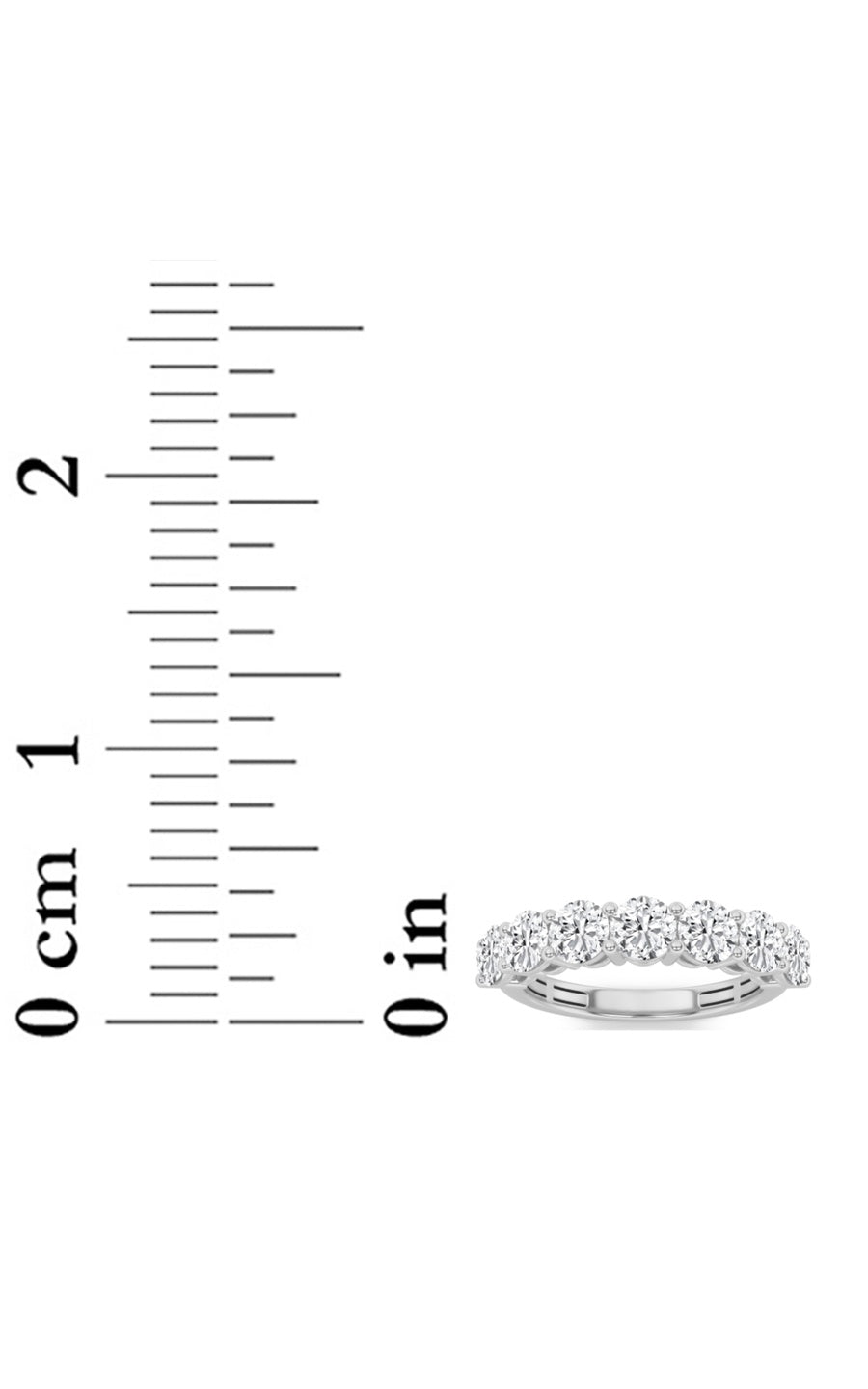 3Cttw Round Shaped Lab Grown Diamond (F/VS) SevenStone Band Ring in 14K Gold
