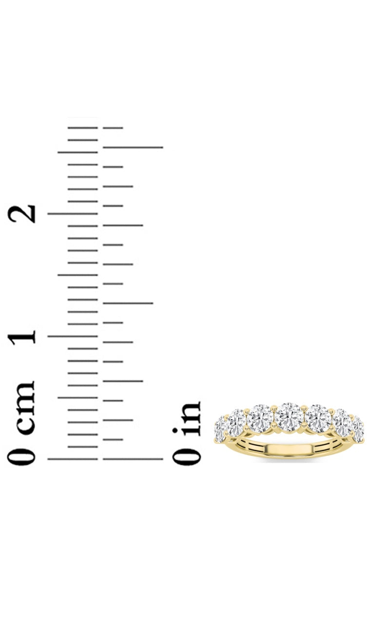 3CTW Round Shaped Lab Grown Diamond (F/VS) Seven Stone Band Ring in 14K Gold