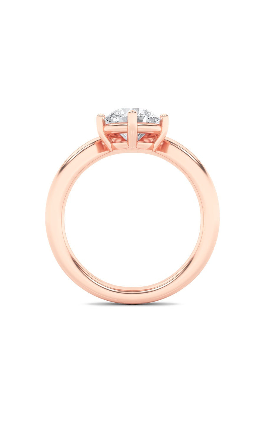 1.5Cttw Round Shaped Lab Grown Diamond (G/VS) Chevron Solitaire Engagement Ring in 14K Gold
