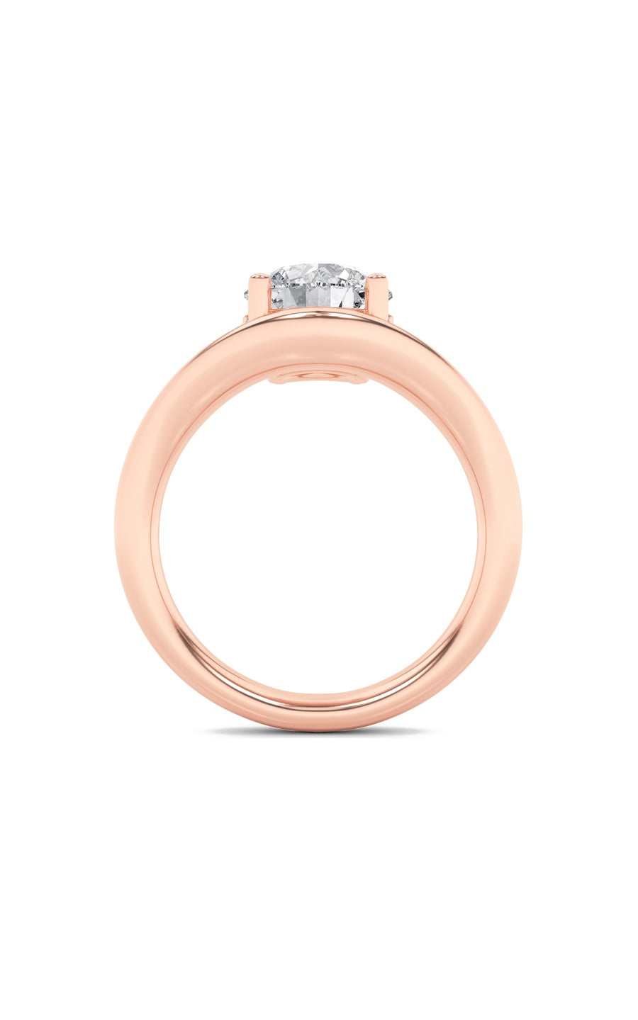 2Cttw Round Shaped Lab Grown Diamond (F/VS) Accented Solitaire Fancy Engagement Ring in 14K Gold