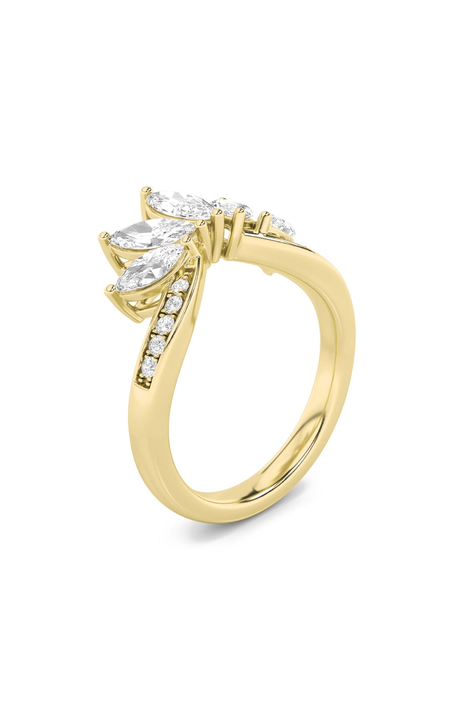 1.5Cttw Marquise Shaped Lab Grown Diamond (F/VVS)Fancy Contour Ring in 14K Gold