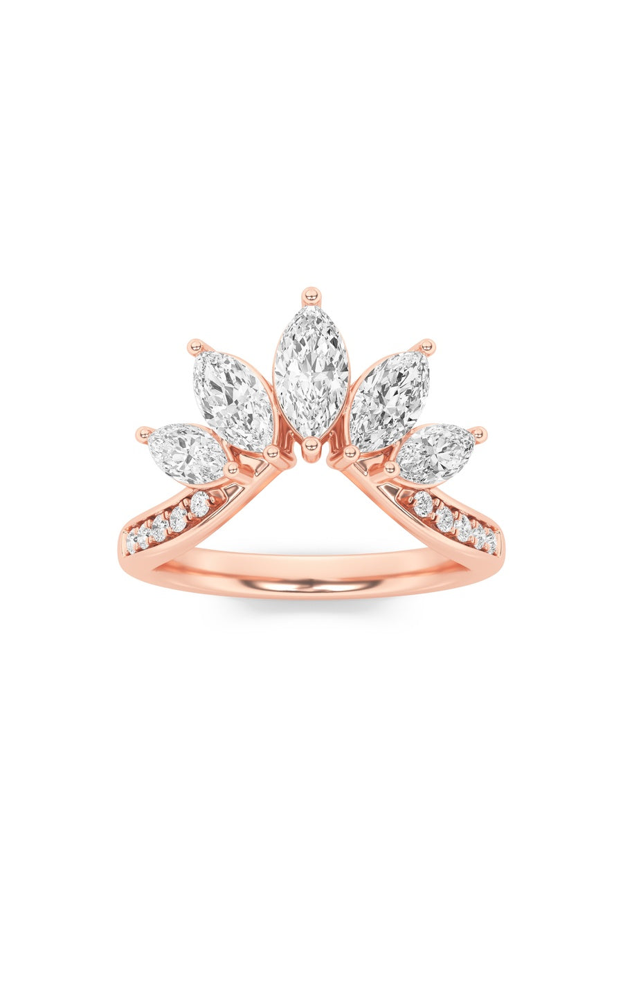 1.5Cttw Marquise Shaped Lab Grown Diamond (F/VVS)Fancy Contour Ring in 14K Gold