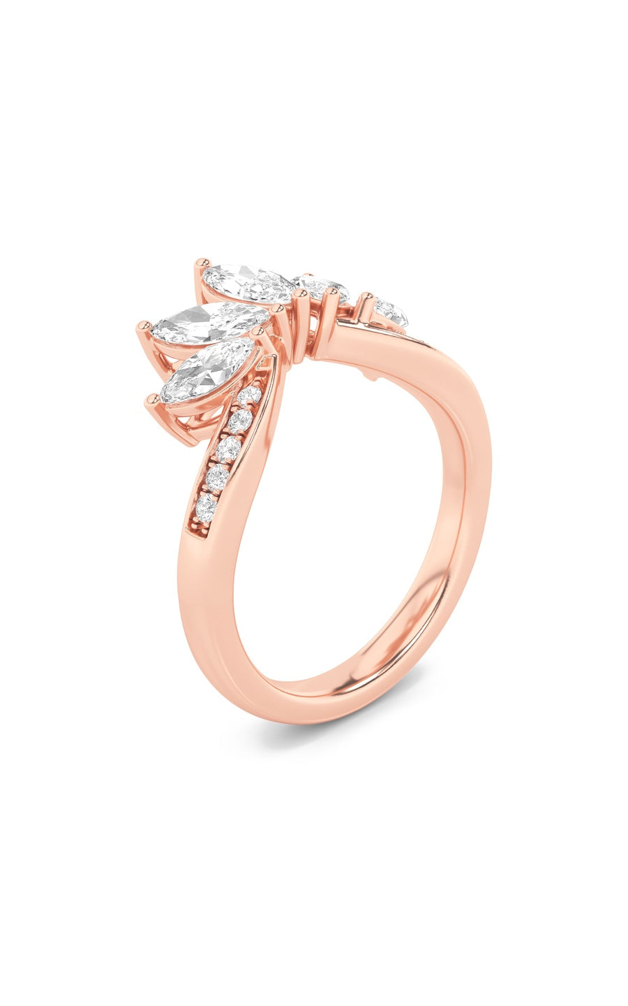 1.5Cttw Marquise Shaped Lab Grown Diamond (F/VVS)Fancy Contour Ring in 14K Gold