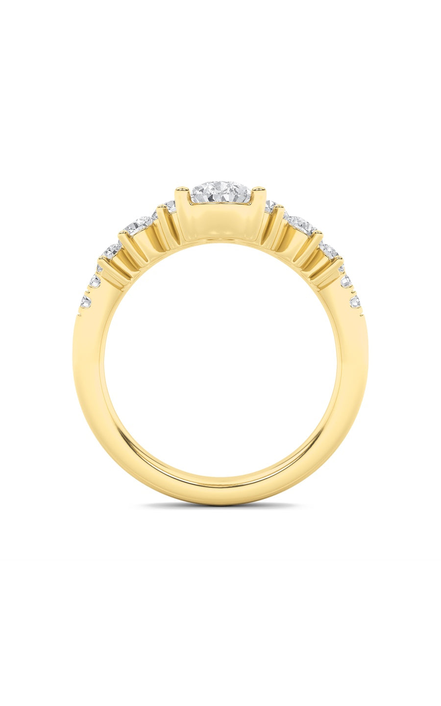 1.5Cttw Pear Shaped Lab Grown Diamond (F/VS) FancyContour Ring in 14K Gold
