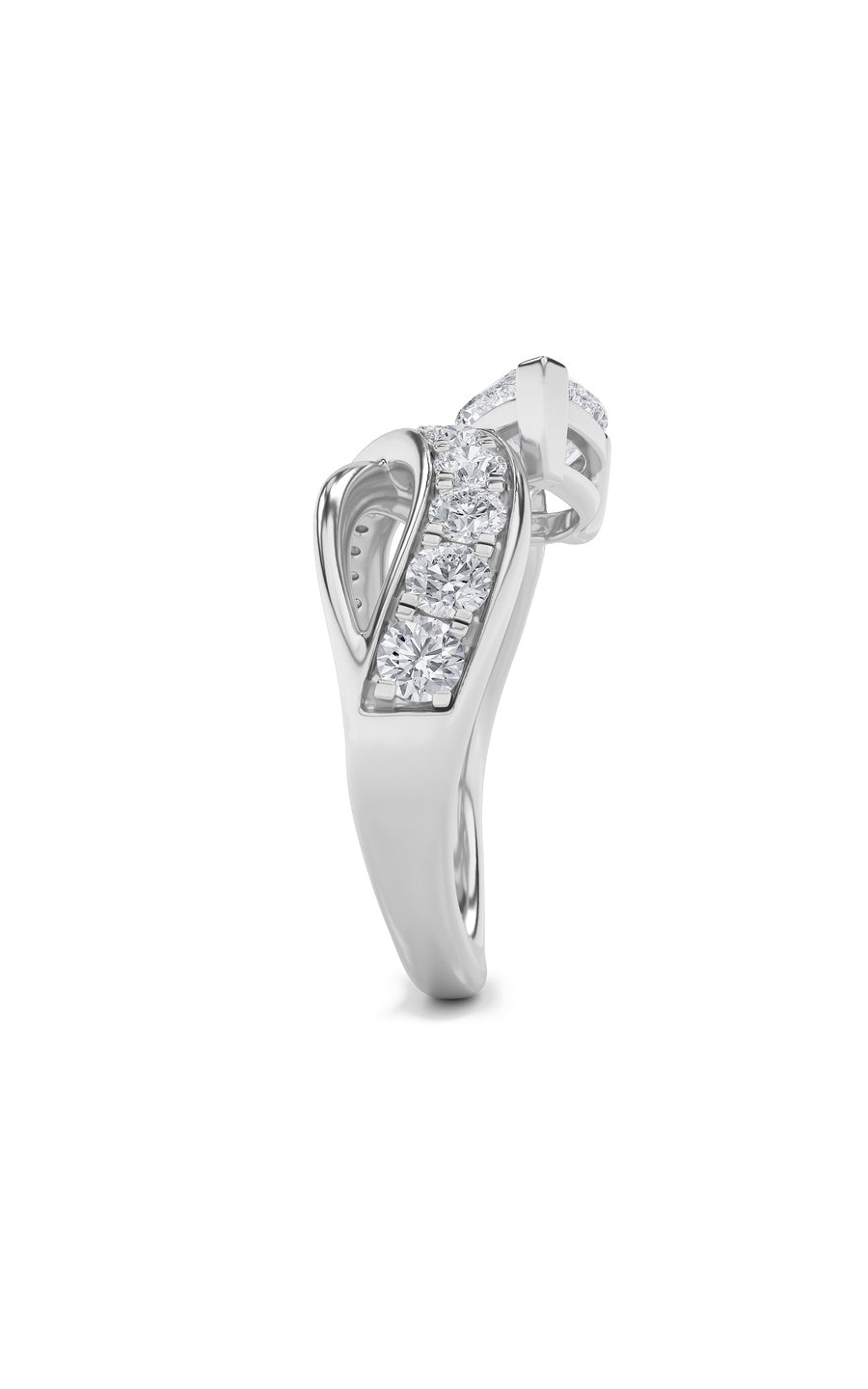 2Cttw Pear Shaped Lab Grown Diamond (F/VS) FashionAccentedEngagement Ring in 14K Gold