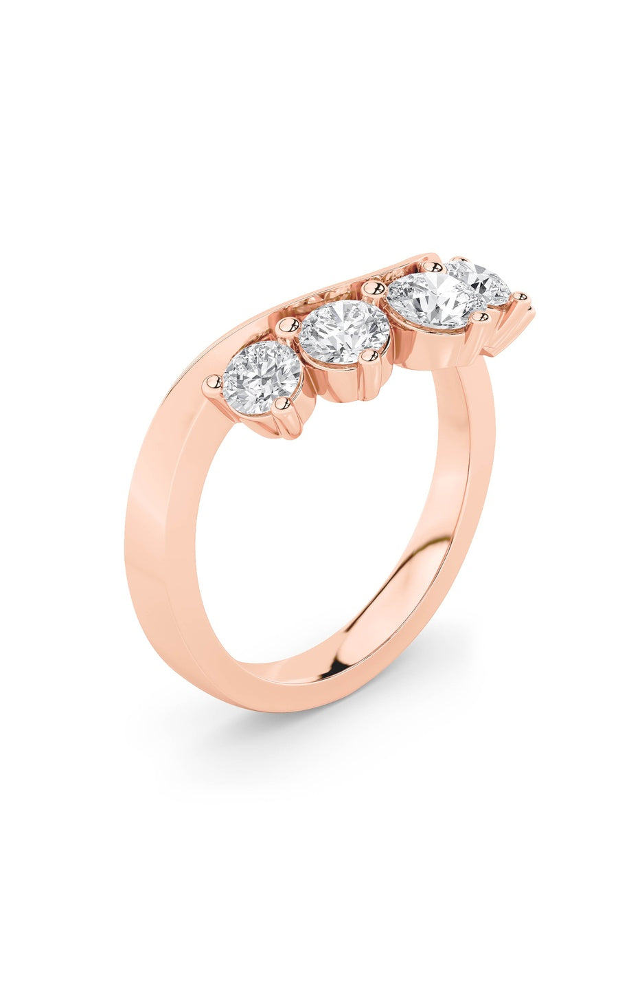 1Cttw Round Shaped Lab Grown Diamond (F/VS) FancyContour Ring in 14K Gold