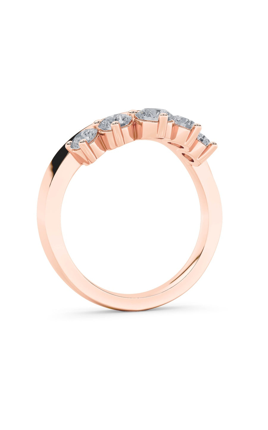 1Cttw Round Shaped Lab Grown Diamond (F/VS) FancyContour Ring in 14K Gold